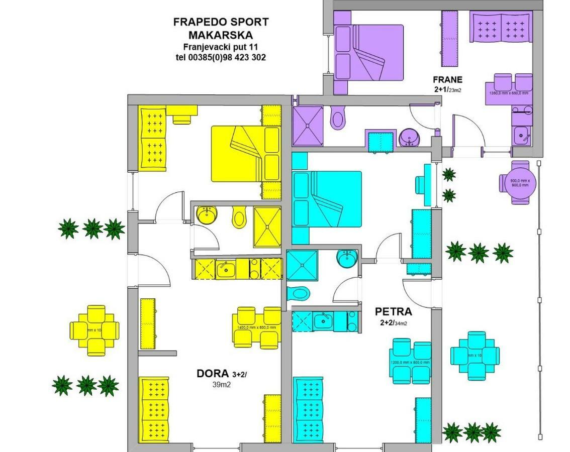 Frapedo Sport Makarska Apartment Exterior foto